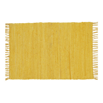 Handcrafted Cotton Rag Rug 24X36" - 2X3' Washable, Reversible, With Tassels For Living Room & Entryway