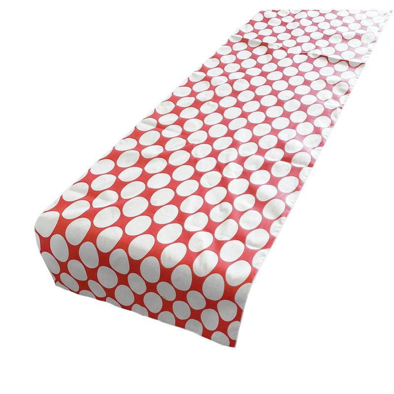 Chemin de table Large, Blanc /Rouge, L 120 po x l 24 po