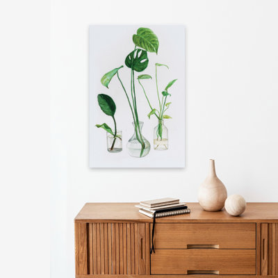Windowsill Garden - Contemporary Still Life Green Plants Starters Art