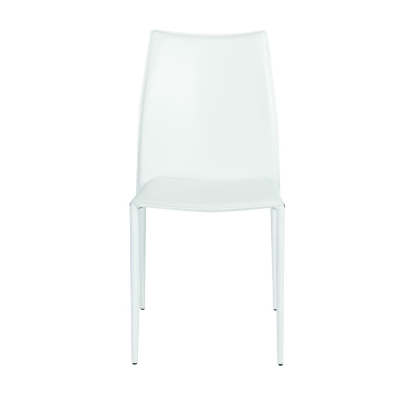 Deux chaises de salle à manger empilables assorties en cuir noir Irmingard, Blanc, Blanc