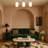 3 Lights Metal Body Glass Cap Semi Flush Mount