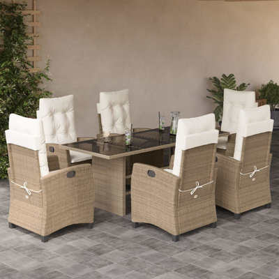 Vidaxl Patio Dining Set With Cushions Poly Rattan by VidaXL