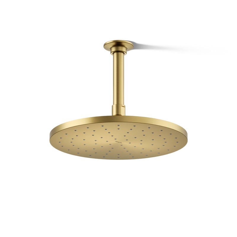 Contemporary Multi Function Rain Shower Head, Vibrant Brushed Moderne Brass, Square, 1.75 GPM
