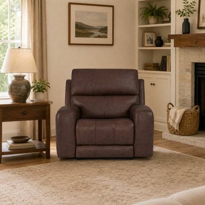 Fauteuil inclinable surdimensionné en cuir triple puissance avec zéro gravité et ports USB et USB-C
