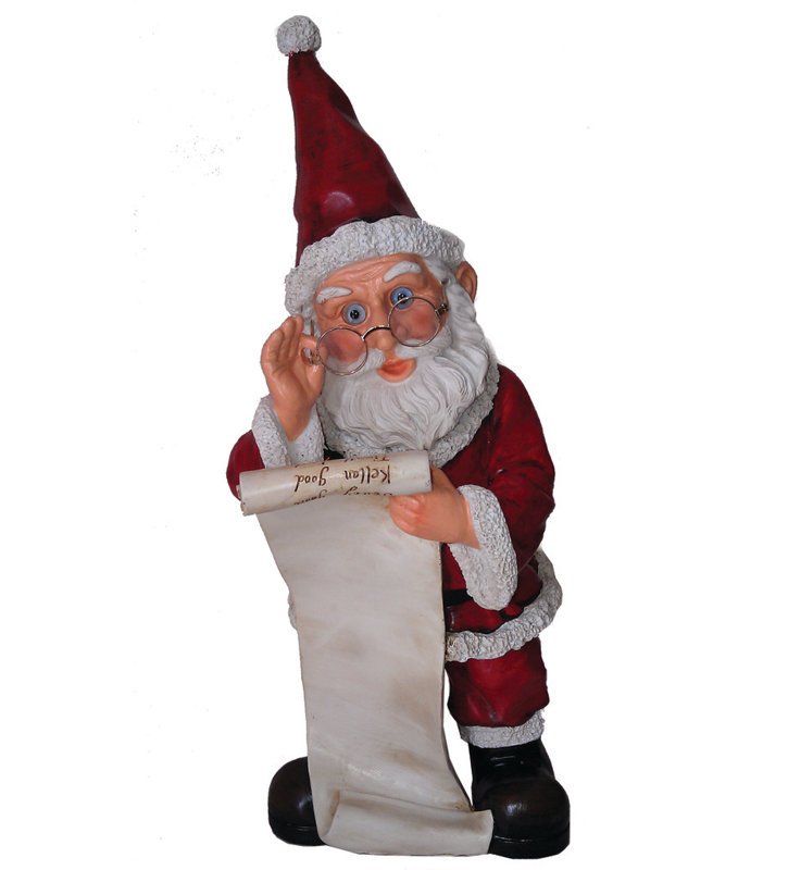 Figurine père noël avec liste de noël