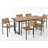 Sheppard 6 - Person Acacia Solid Wood Patio Dining Set Rectangular Table