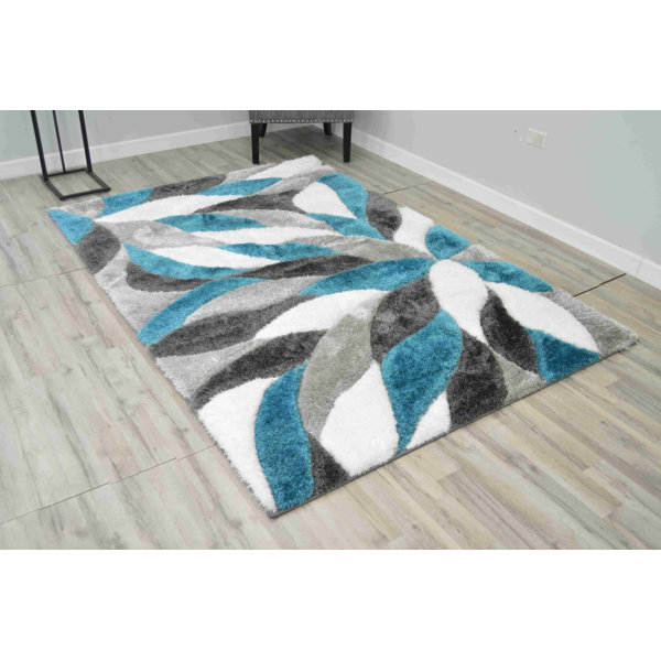 Wrought Studio Modern Arriola Shag Abstract Geometric Rug For Living ...