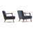 Elegant Wing Chair, Blue Fabric, 27.2 x 31.5 x 32.7 inches | Beech Wood Frame with Walnut Color Legs | 100% Polyester, Easy Clean | 32 DNS Foam for Comfort | Ideal for Modern, Rustic, or Traditional Decor-281296393