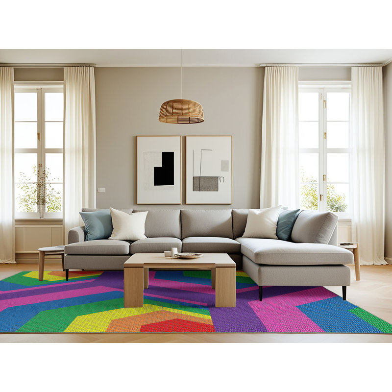 Geometric Indoor Rug, Rectangle 8' x 10'
