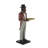 Katsumasa Resin Tall Waiter Monkey Sculpture With Gold Accent And Square Base
