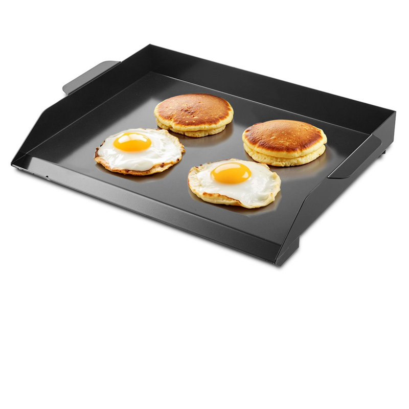 Carbon Steel Griddle, 22"x16", Carbon Steel, 1 Piece, Flat Top Rectangular Plate, Black, Non-Stick Coating