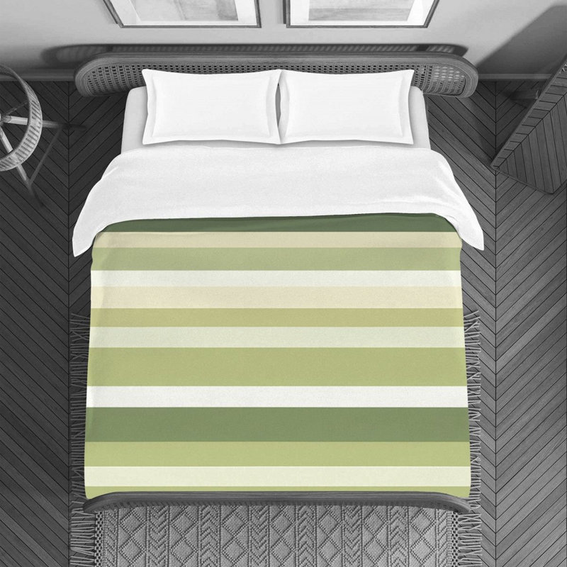 Housse de couette en microfibre , Vert clair / Gris, Housse de couette pour grand lit