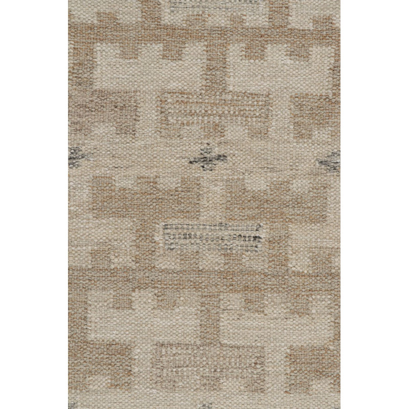 Rug & Kilim’S Scandinavian Rug With Beige-Brown Geometric Pattern, Rectangle 10' x 14'