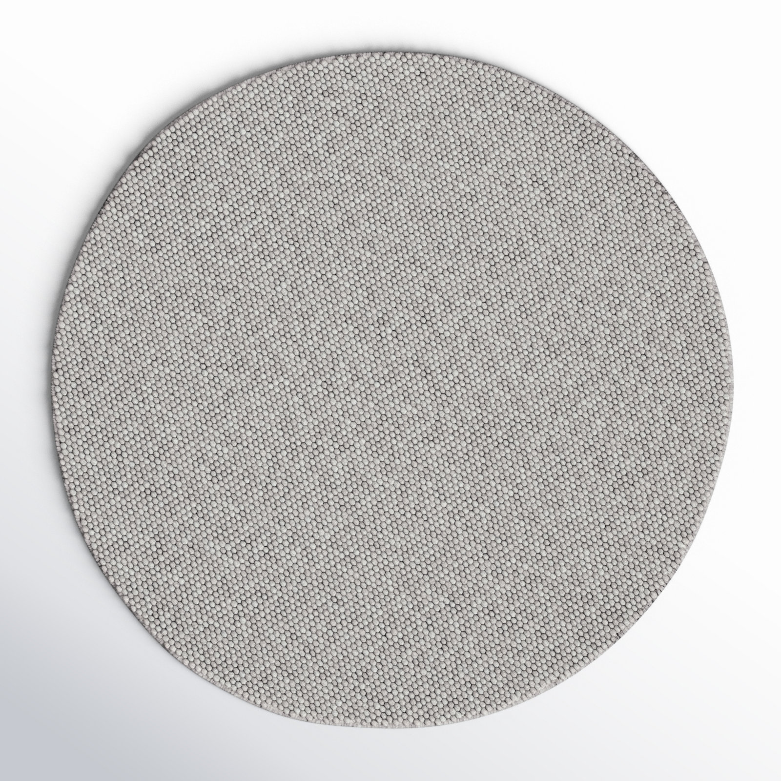Elle Handmade Silver Rug, Round 6'