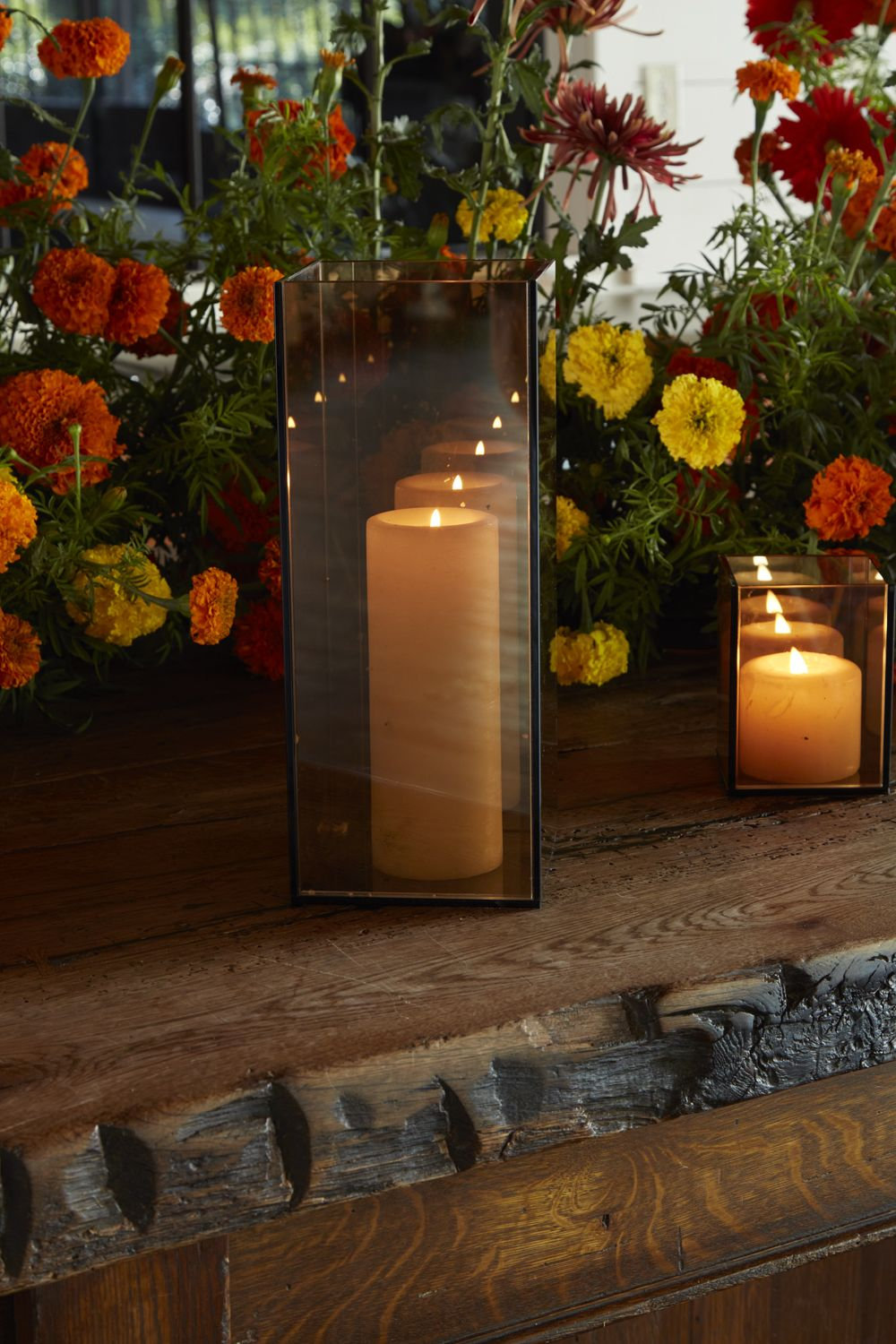 Asia Glass Votive Candle Holder, 10.25" H x 4.5" W x 4.5" D 