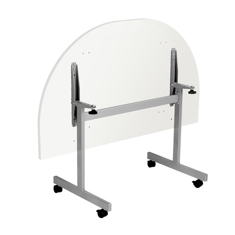 Bouton 140cm Half-circle Conference Table, White, H72 x L160 x W80cm