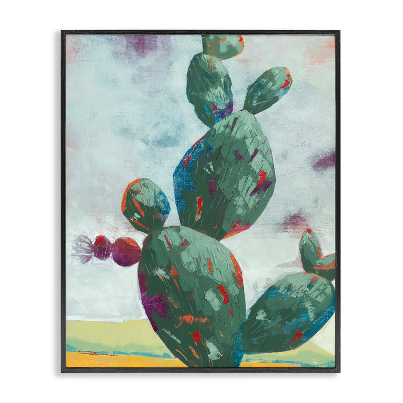 Giclée encadrée de cactus arrondis, debout par Dianna Fritzler, H 14 po x l 11 po, Noir