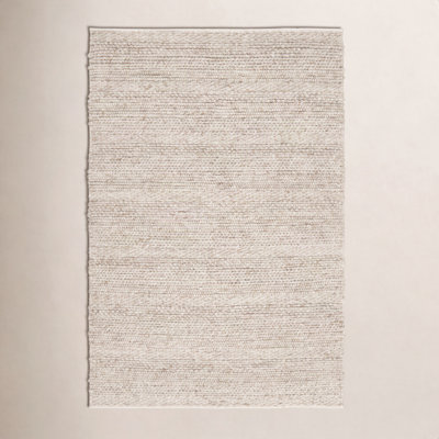 Zekia Cream Hand-Woven Wool Rug