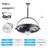 20" Outdoor Waterproof Plug-in Fandelier Ceiling Fan with Dimmable LED Light and Remote-1691773901