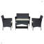 Causeuse d'extérieur en rotin 4 pièces + 2 fauteuils + table basse