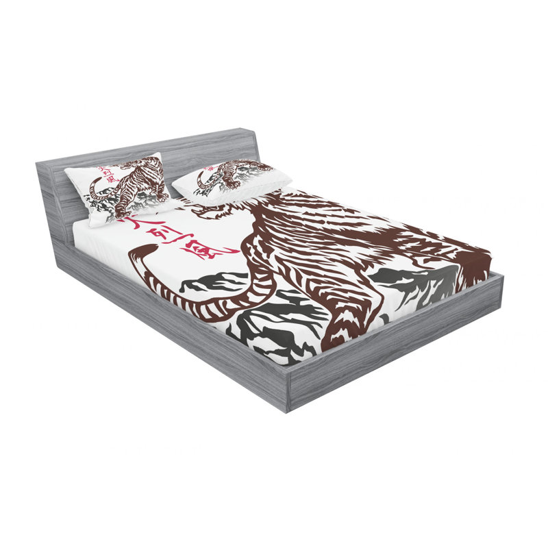 Ensemble de draps sauvages chinois, Ensemble de draps grand lit + 2 taies d'oreiller