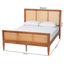Grand lit plateforme en noyer clair avec rotin tissé Baxton Studio Walthard-1678434931