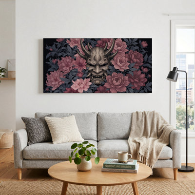 Demon Mask Canvas Wall Art Oil Painting Print Set Of 1