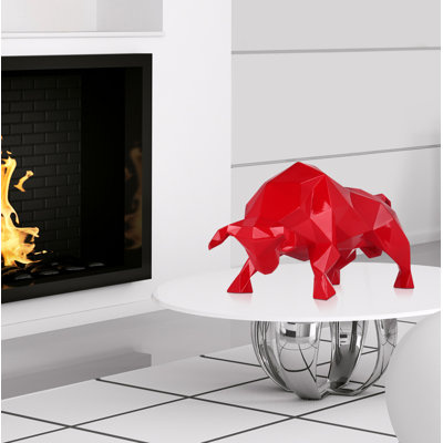 Low Poly Bull Resin Statue