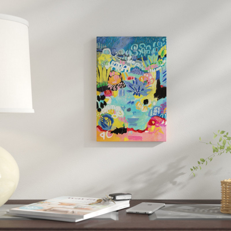 « fantaisiste étang iii », reproduction sur toile, H 60 po x l 40po x P 1,5 po, Pas de tapis, Toile tendue