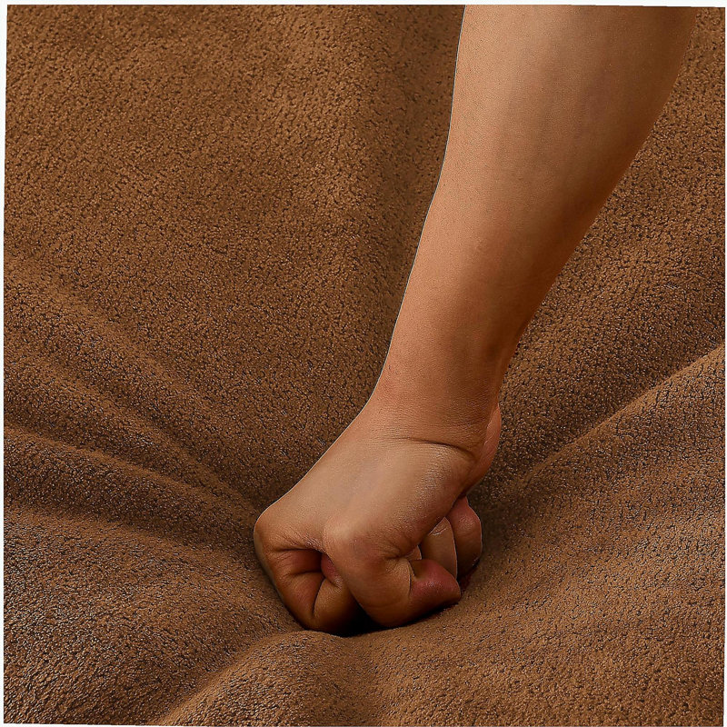 Grand canapé à billes d'intérieur, fauteuil à billes avec coussin lombaire et repose-pieds, utilisation dans la chambre à coucher (orange)