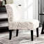 Chaise à imprimé lettres anglaises en mélange de blanc, sans accoudoirs, style contemporain, dossier et pieds amovibles, 54,7 cm (l) x 75,6 cm (p) x 84,2 cm (h), revêtement en tissu.
