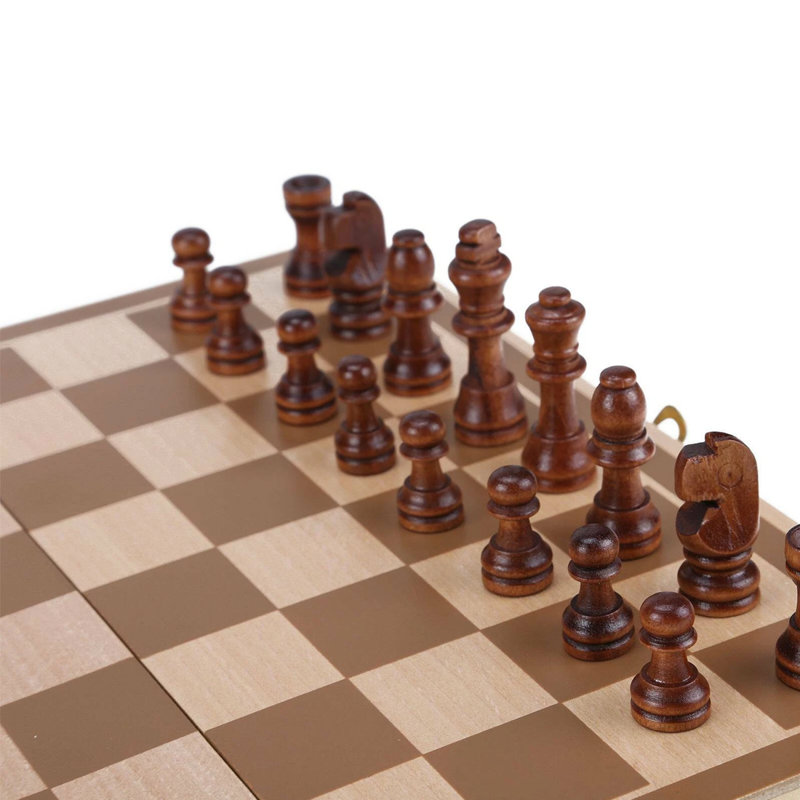 30cm*30cm Large Chess Wooden Set Folding Chessboard Pieces Wood Board Family Toys