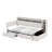 Twin Size Upholstered Daybed with Two Drawers, Storage Footstool, Shelves, USB Charging & LED Light, Beige-1108843508-1108843505
