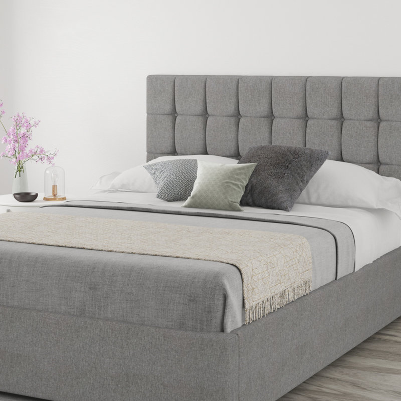 Wellington Upholstered Headboard, Linen Grey, Kingsize (5')