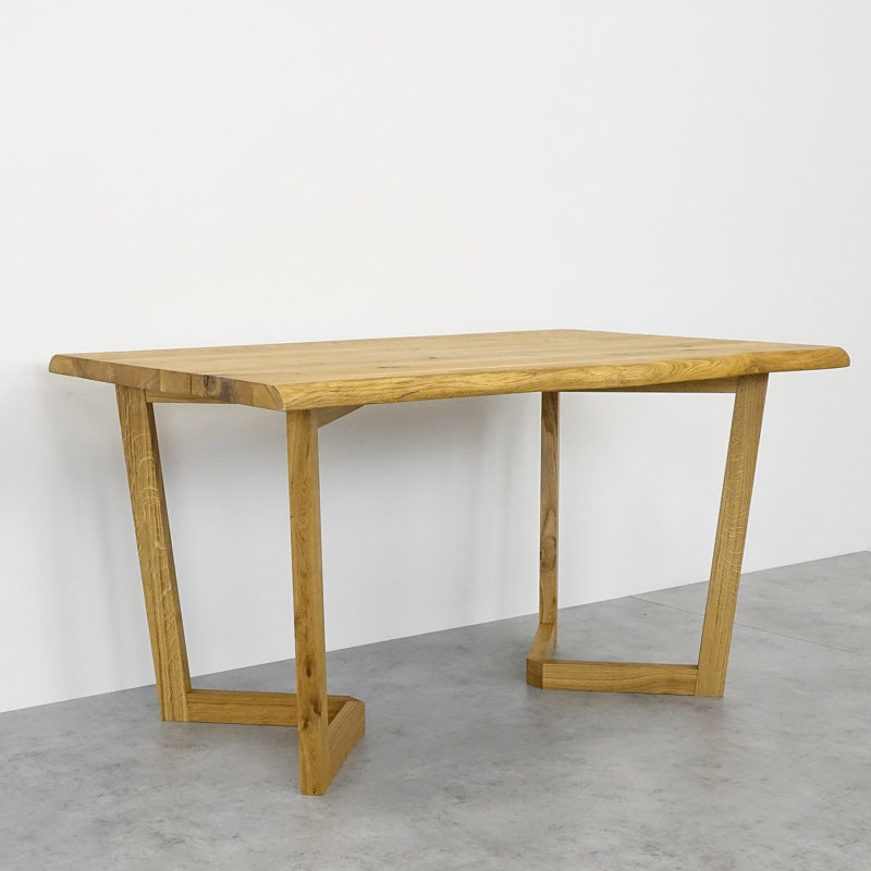 Mukerji Oak Solid Wood Dining Table, Natural Wood, H 76 x L 120 x W 90cm