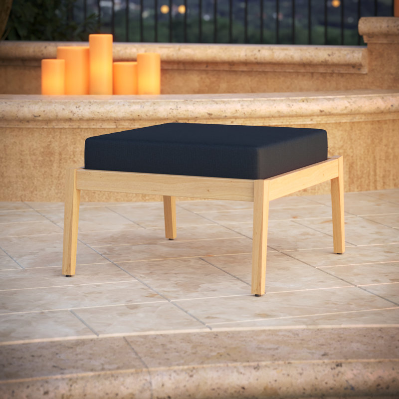 Sunbrella® Outdoor Seat Pad/Ottoman Cushion, Canvas Navy Sunbrella® Canvas