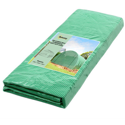 Greenhouse Replacement Cover 19.7' x 9.8' x 6.6' Plastic Waterproof Tarp for Hoop House, Sheeting with 12 Windows, Door & Reinforcement Grid, White