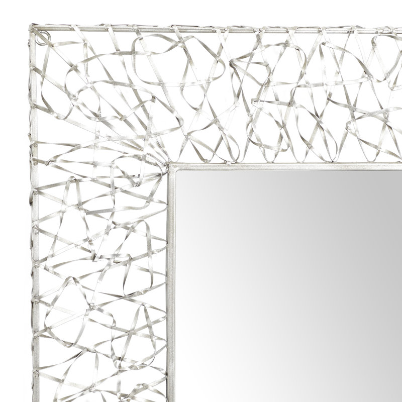 Silver Rectangular Full Length Iron Wall Mirror