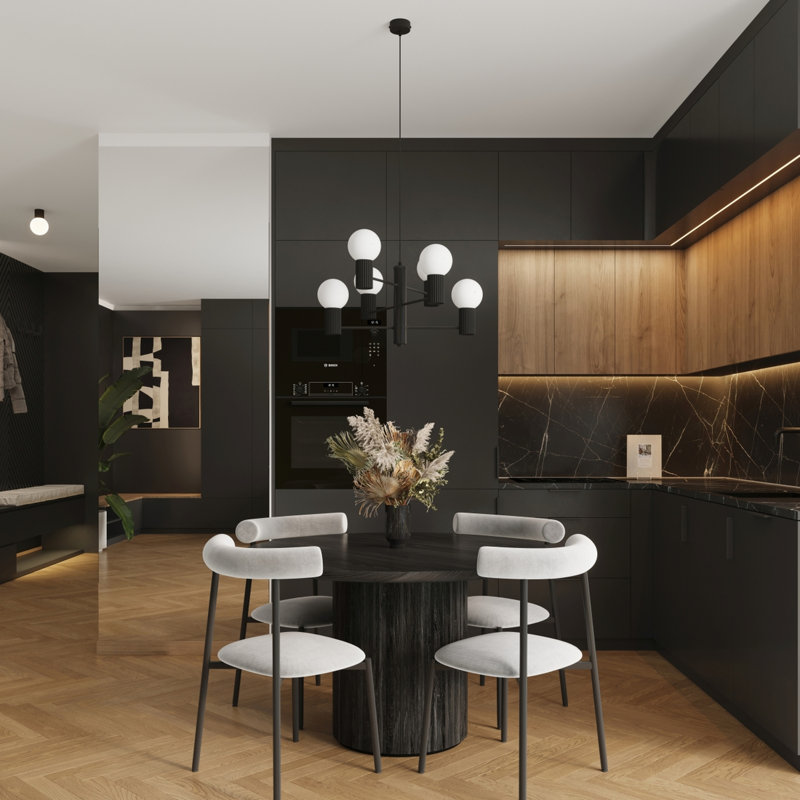 Wynnwood 6 - Light Chandelier, Black