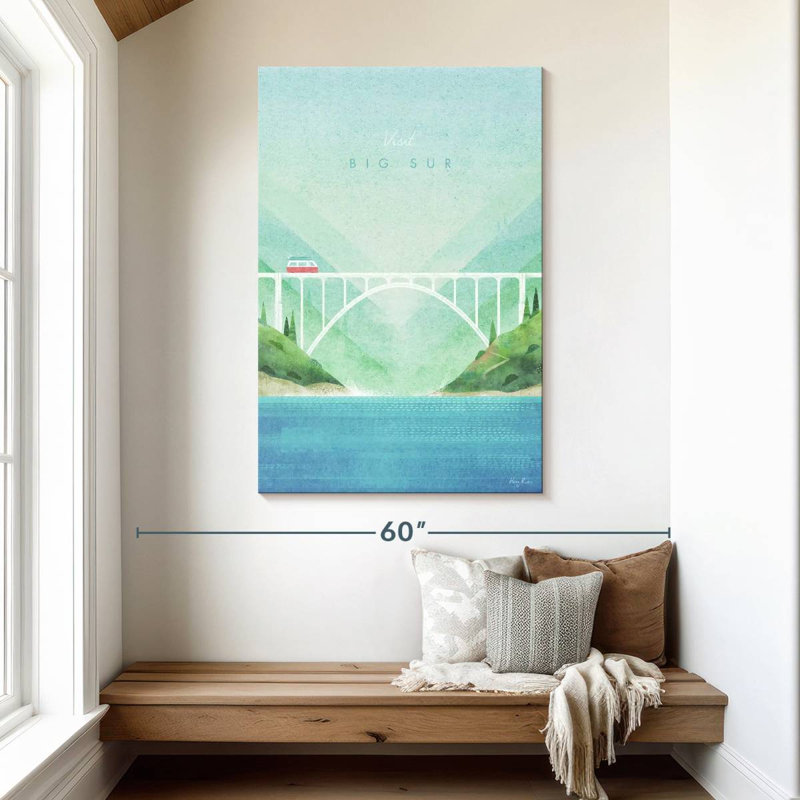 Affiche de voyage rétro Aime Big Sur, H 48 po x l 32 po