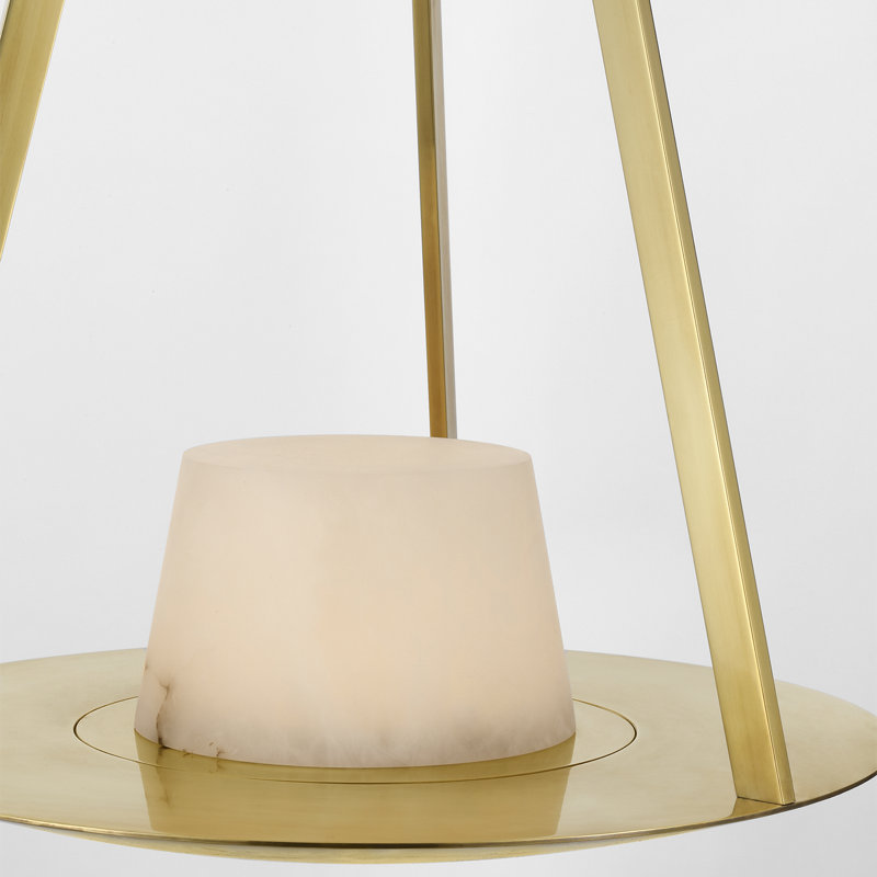 Barbara Barry Divina 20" Pendant with Alabaster, Soft Brass