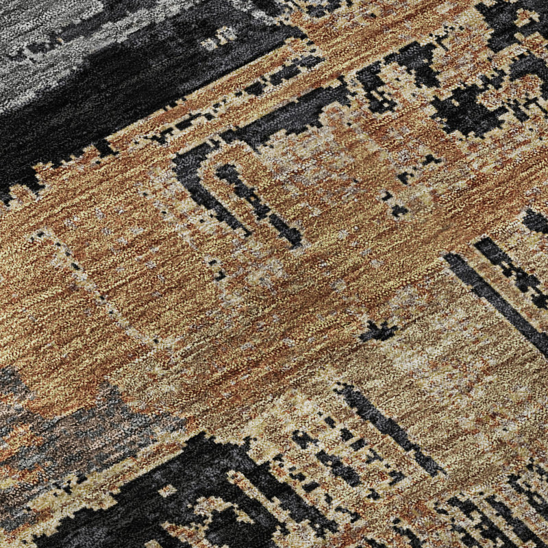 Tapis à rayures Slesnick AMF1665 lavable à la machine de qualité supérieure, Rond 8 pi