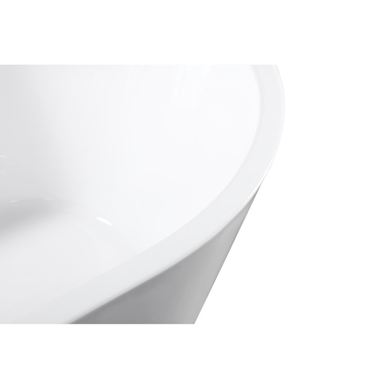 55" Acrylic Freestanding Bathtub, Stand Alone Soaking Tub, Acrylic, Toe-Tap Chrome Drain, Cupc Certified