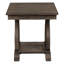 Table de bout en chêne foncé avec base à volutes et tablette inférieure couleur bois classique supplémentaire