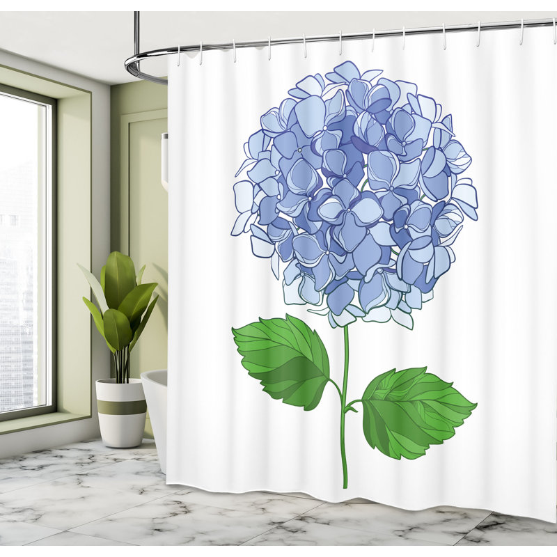 Floral Shower Curtain with Hooks Included, 84"H x 69"W