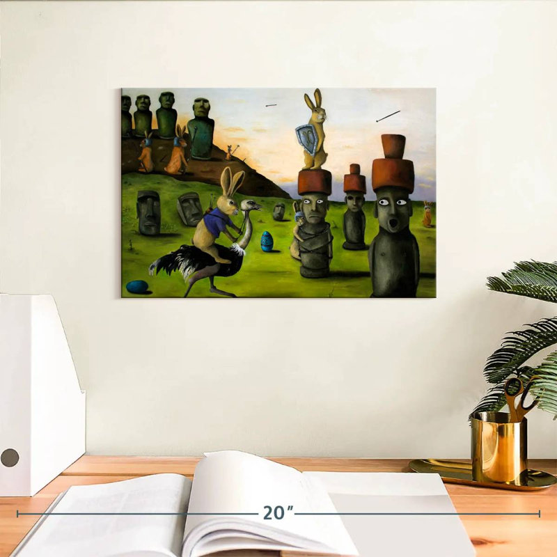 Battle Over Easter Island, 8" H x 12" W