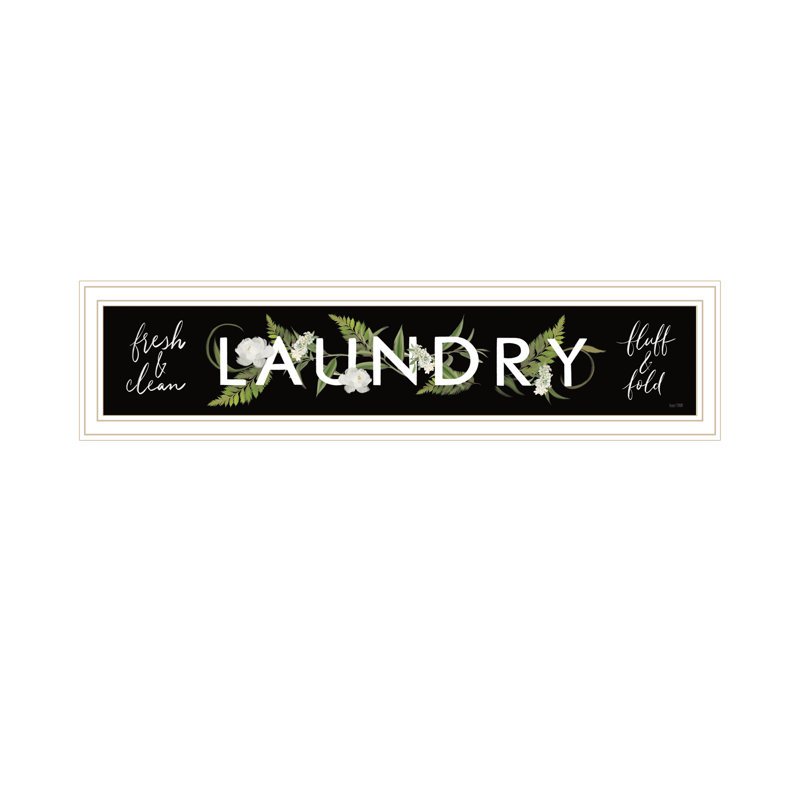 «Laundry-Fresh & Clean», art mural encadré pour le salon, décoration murale maison par House Fenway, Cadre blanc