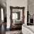 Antique Carved Rectangular Wood Full Length Mirror