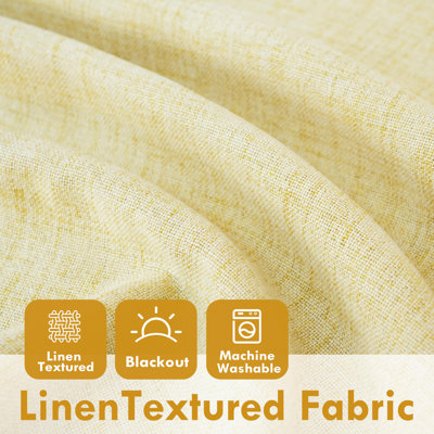 Antonino Linen Textured Blackout Tie Up Curtains Double Layer Thermal Insulated Lined Balloon Roman Shade