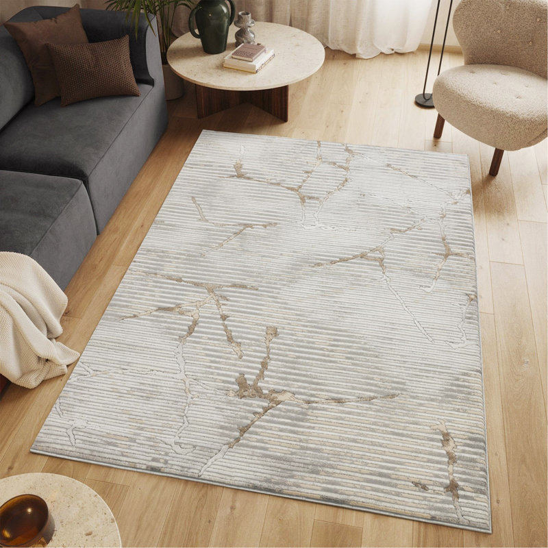 Gray Area Rug, Rectangle 5'3" x 7'3"